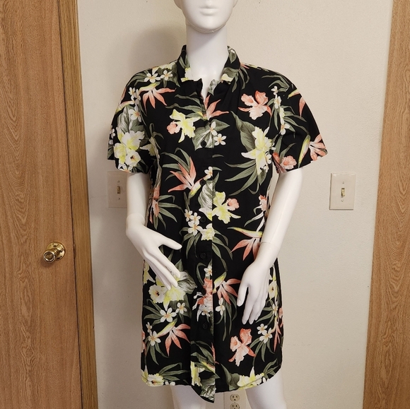 H&M Divided‎ floral button down T shirt dress size small - Picture 1 of 11